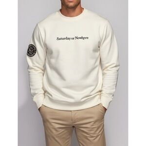 NEW YORK OR NOWHERE x SNL “Saturday” Unisex Crewneck Sweatshirt, Cream, Large